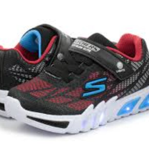 Skechers Size 3 Black and Red Sneakers with Modern Silhouette - Picture 1 of 6